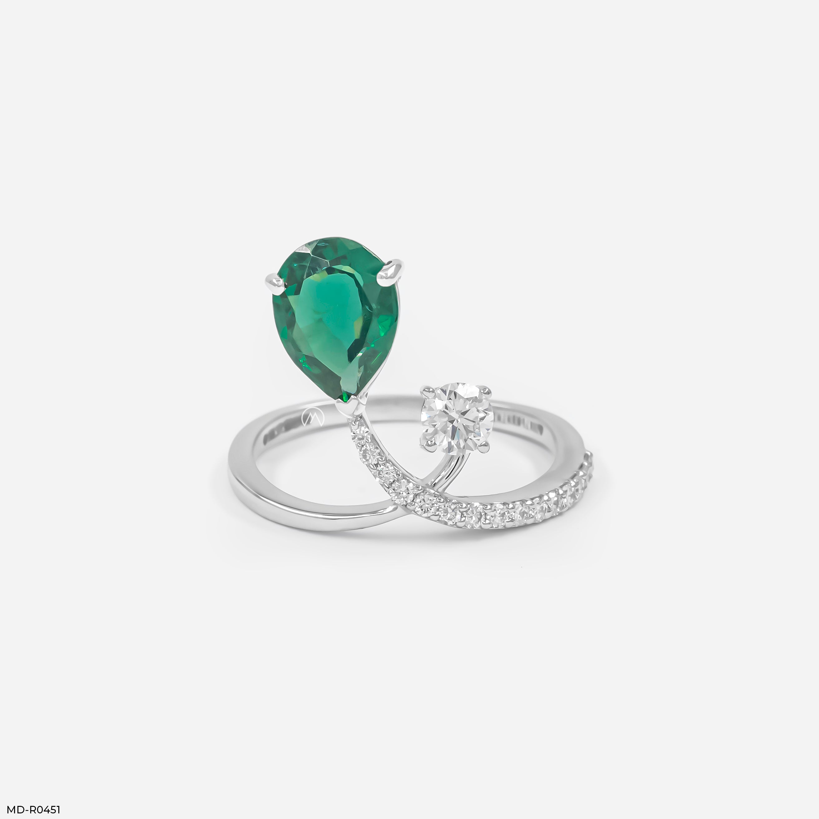 0.5 Carat Emerald Embrace Lab Diamond Ring