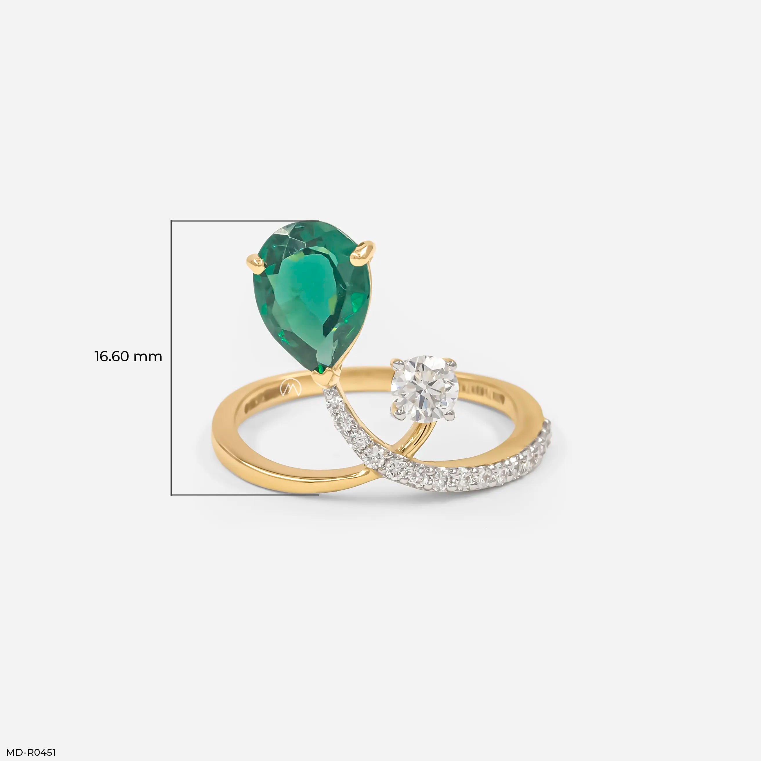 0.5 Carat Emerald Embrace Lab Diamond Ring