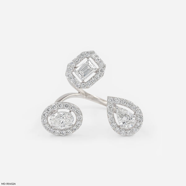 The Trio of Light Lab Diamond Ring 14K White Gold