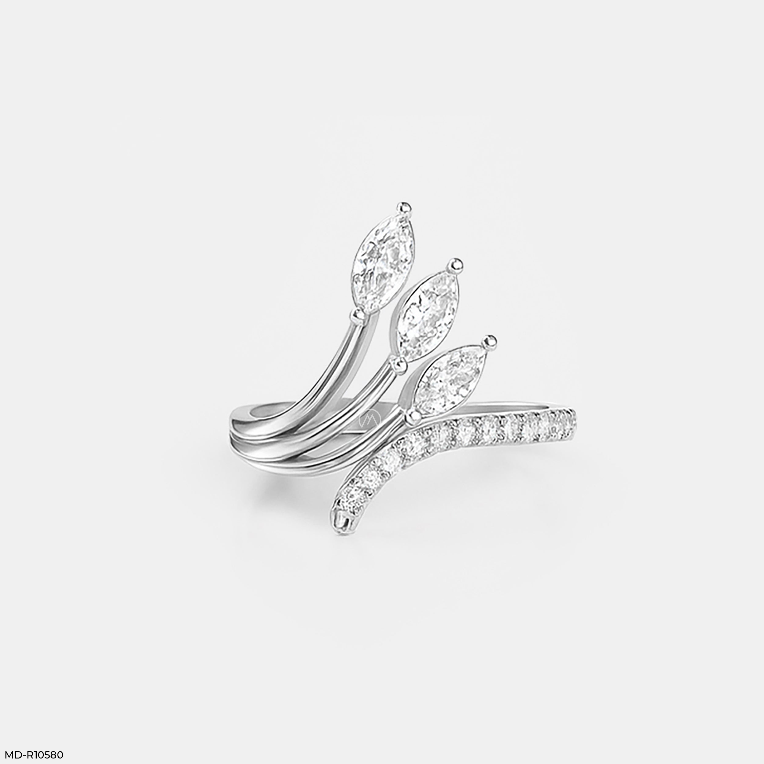 0.75 Carat Leaflight Diamond Rings 9K White Gold