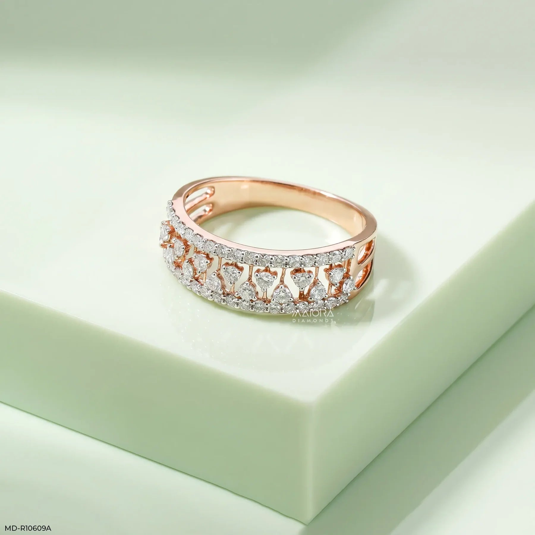 0.60 Carat Glamour Grid Round Band Diamond Ring