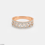 0.60 Carat Glamour Grid Round Band Diamond Ring 14K Rose Gold