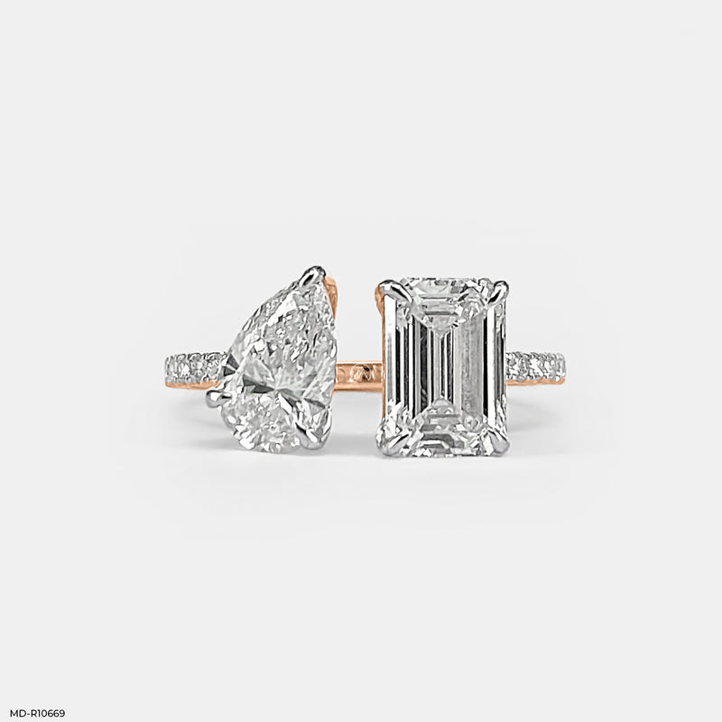 3 Carat Two Souls Solitaire Ring 14K Rose Gold