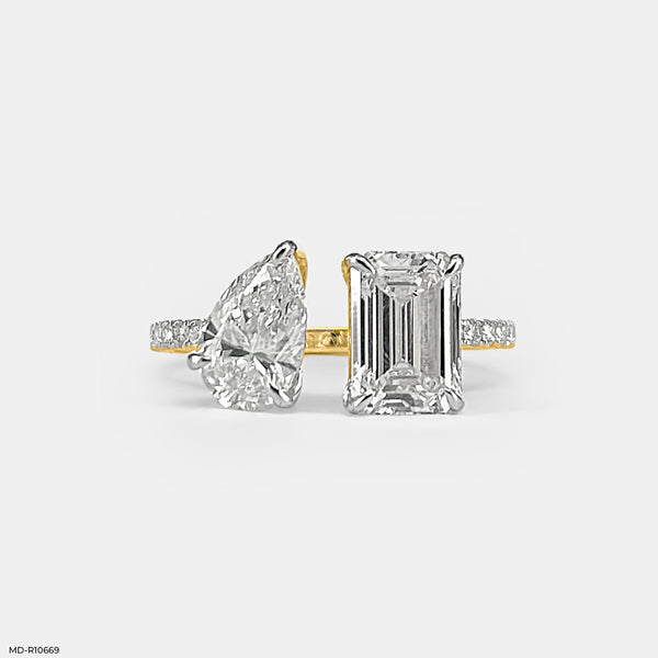3 Carat Two Souls Solitaire Ring 18K Yellow Gold
