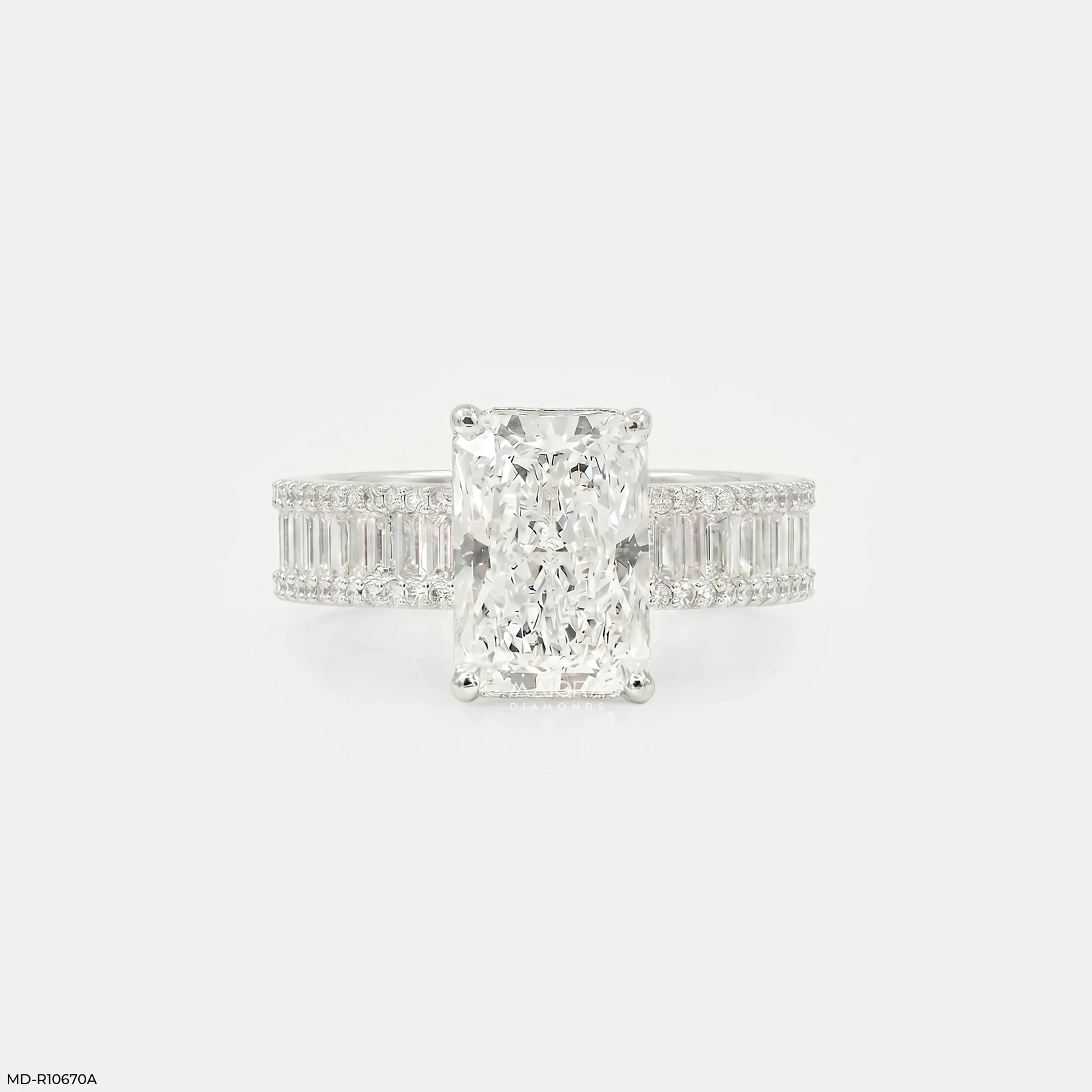 7.65 Carat Emerald Embrace Solitaire Ring 14K Rose Gold