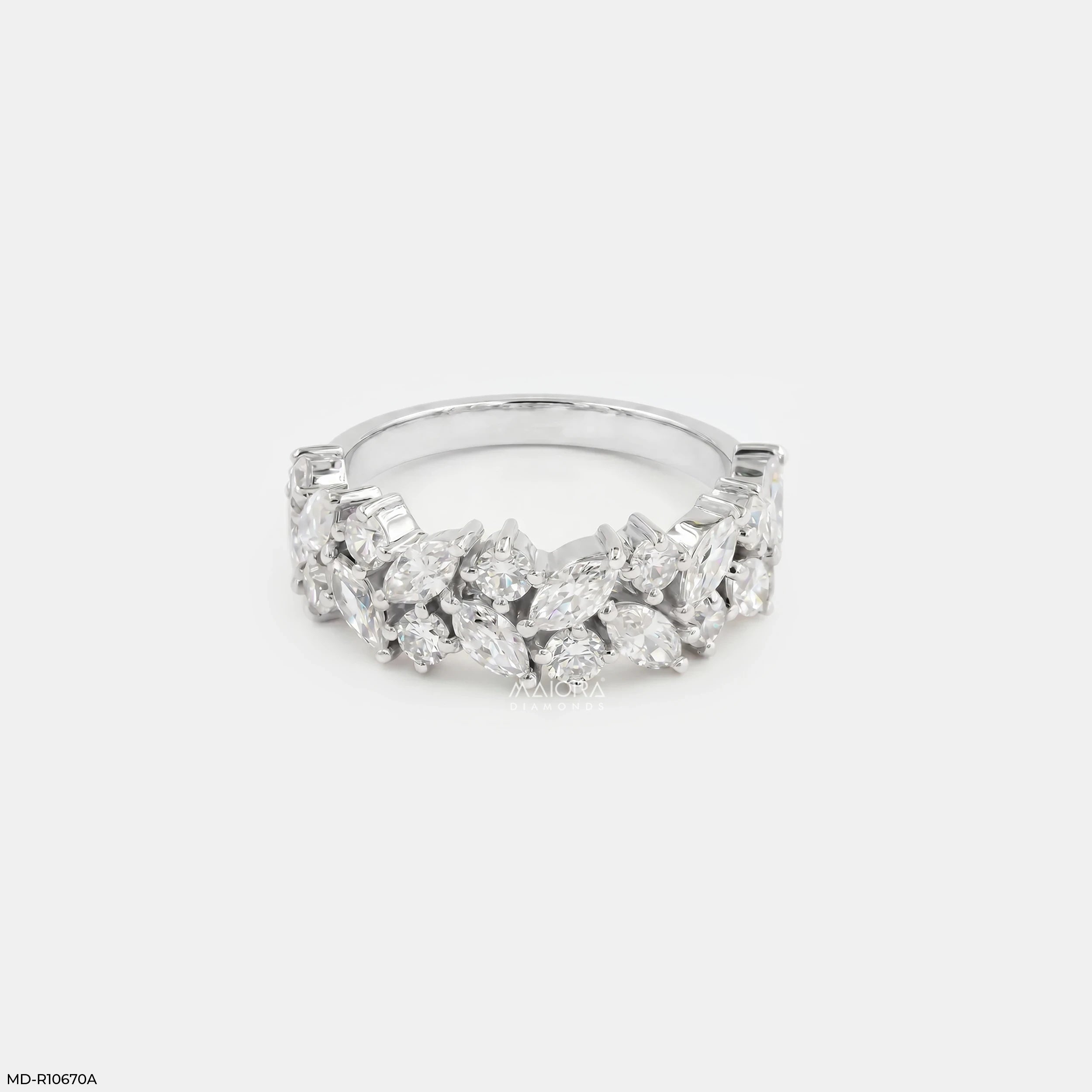 7.65 Carat Emerald Embrace Solitaire Ring 9K White Gold