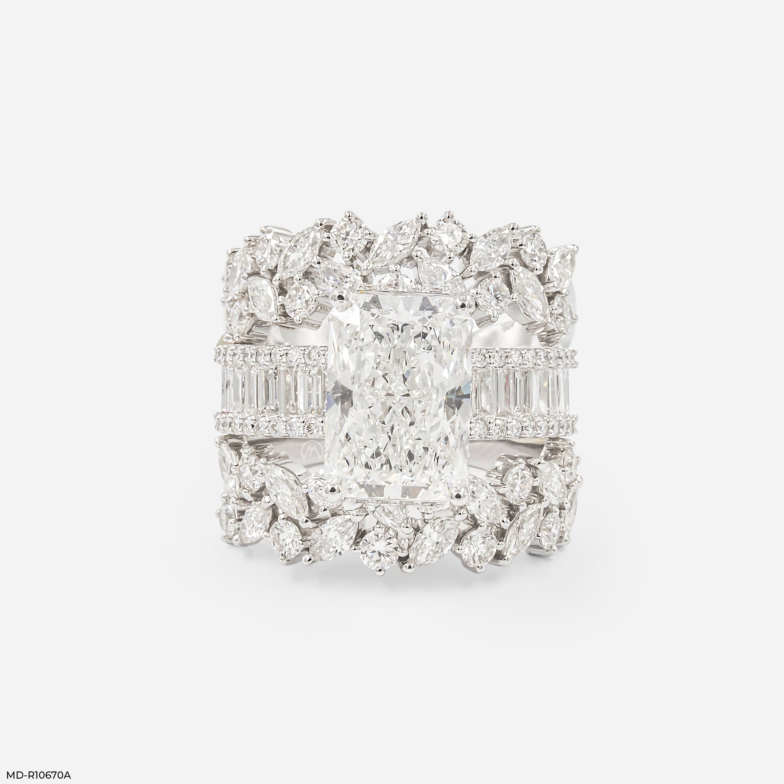 7.65 Carat Emerald Embrace Solitaire Ring 9K Rose Gold