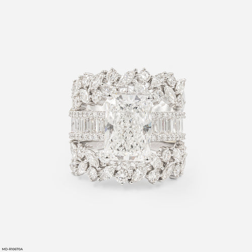 4 Carat Emerald Embrace Solitaire Ring 14K Rose Gold