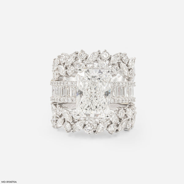 4 Carat Emerald Embrace Solitaire Ring 14K Rose Gold