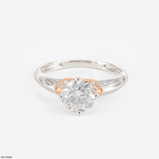 1 Carat Round Spark Solitaire Ring 18K Rose Gold