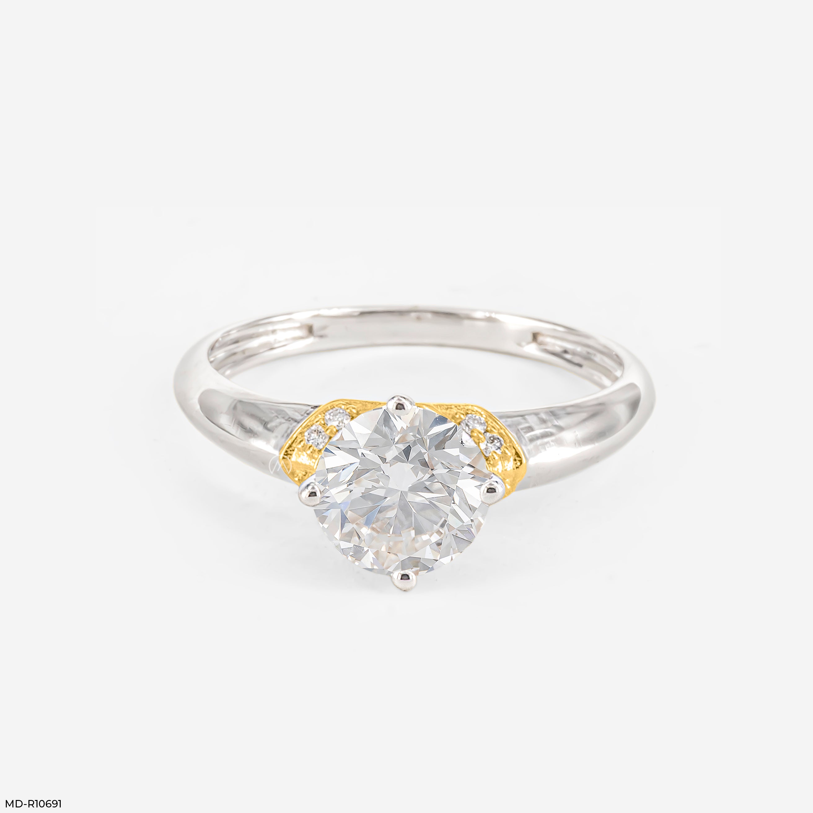1 Carat Round Spark Solitaire Ring 9K White Gold