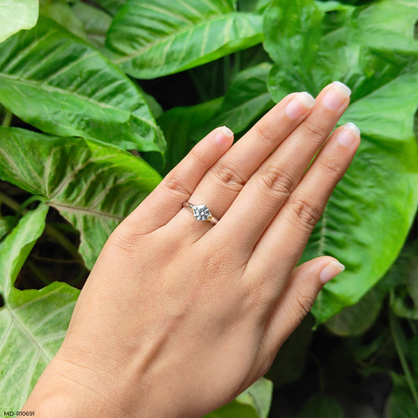 1 Carat Round Spark Solitaire Ring 14K White Gold