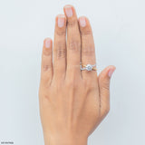 Crossover Solitaire Lab Diamond Ring 18K Yellow Gold
