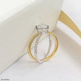 1.15 Carat Crossover Solitaire Lab Diamond Ring 14K Yellow Gold