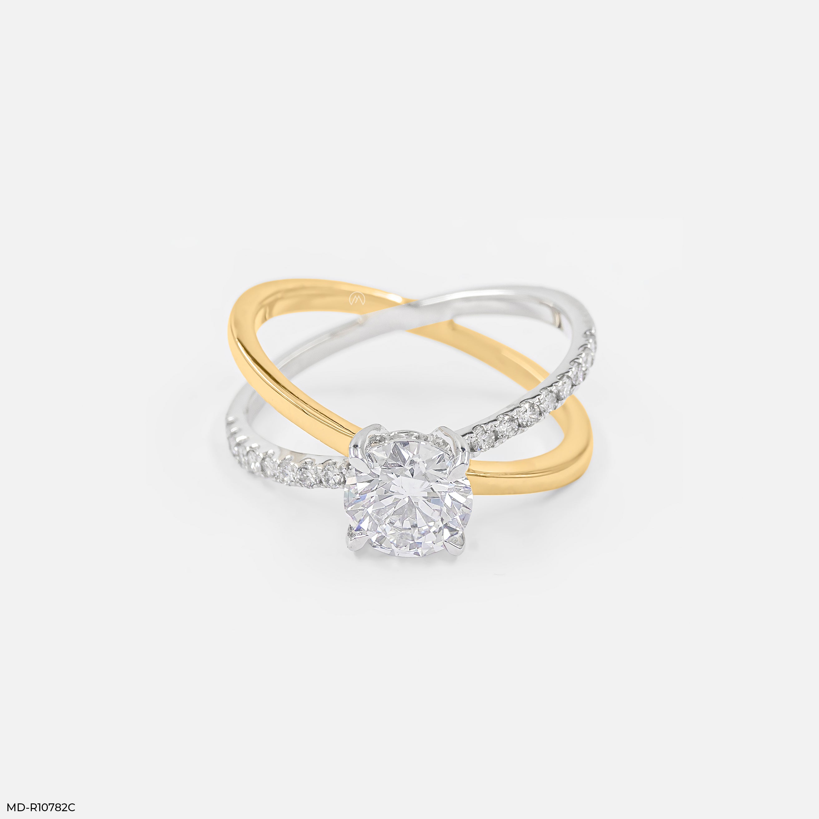 1.15 Carat Crossover Round Lab Diamond Solitaire Ring