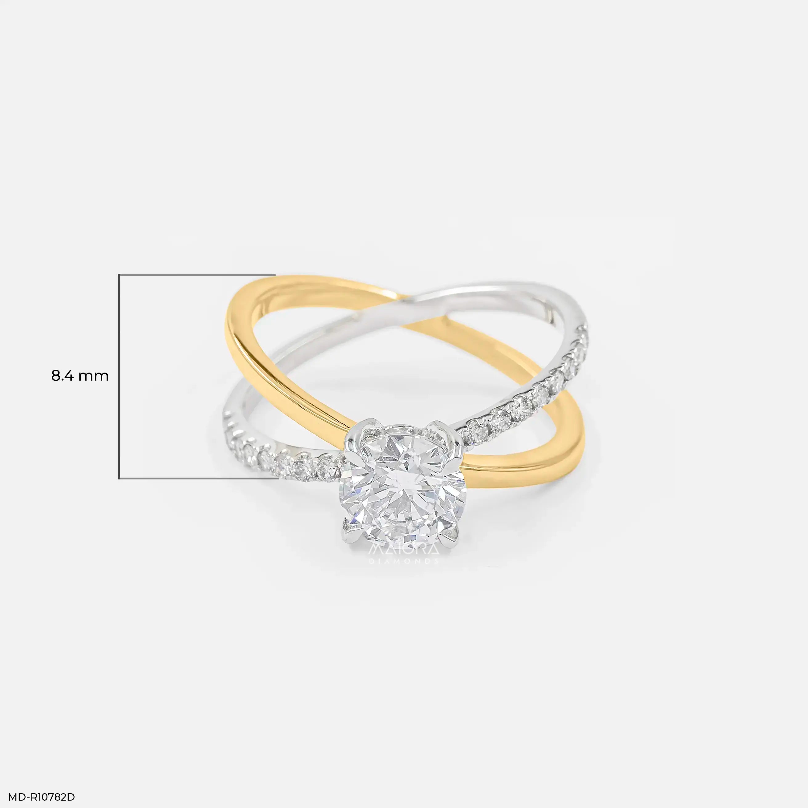 1.15 Carat Crossover Round Lab Diamond Solitaire Ring