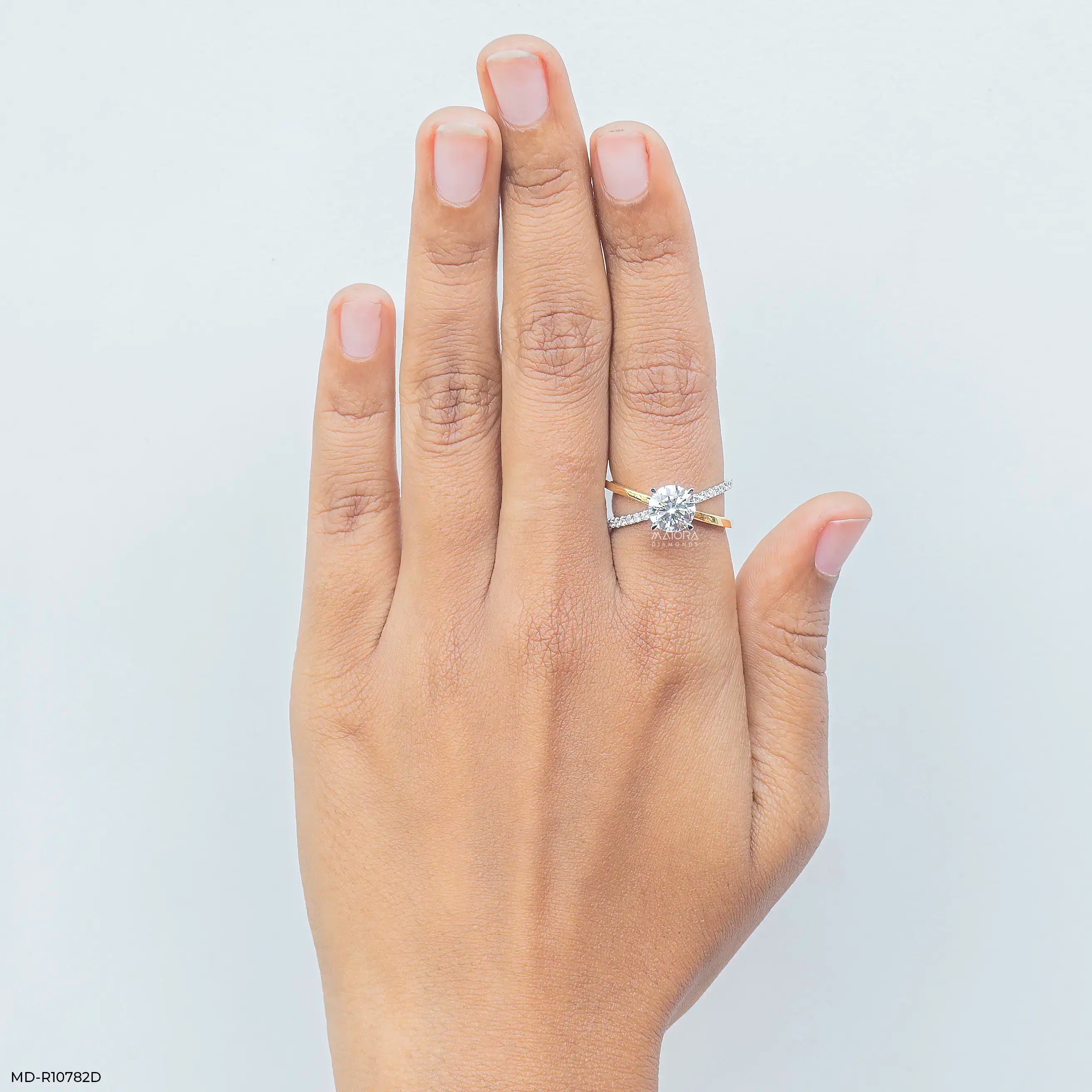 1.15 Carat Crossover Round Lab Diamond Solitaire Ring