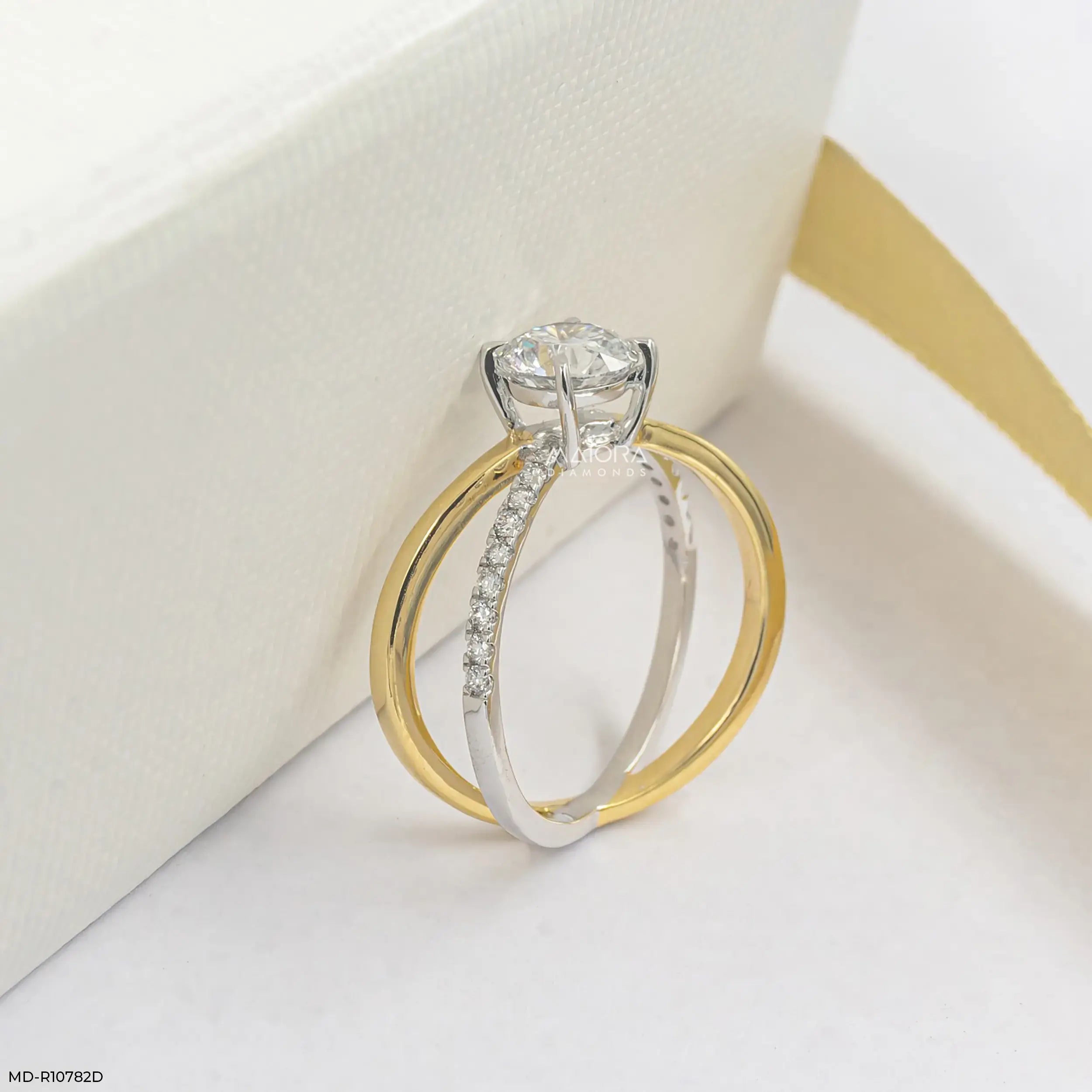 1.15 Carat Crossover Round Lab Diamond Solitaire Ring