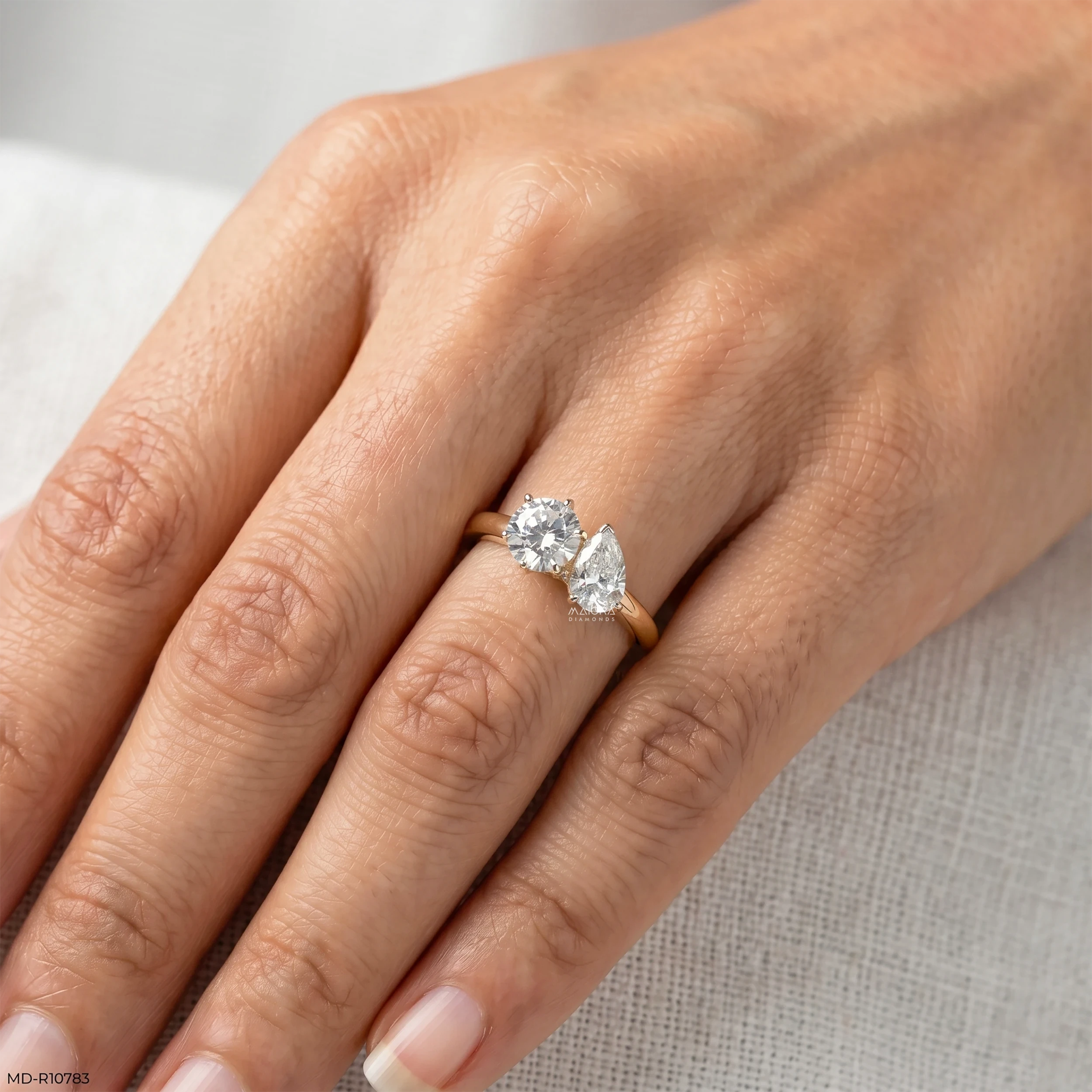 Eternal Flare Toi et Moi Diamond Rings 9K Yellow Gold