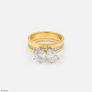 Eternal Flare Toi et Moi Diamond Rings 9K Yellow Gold
