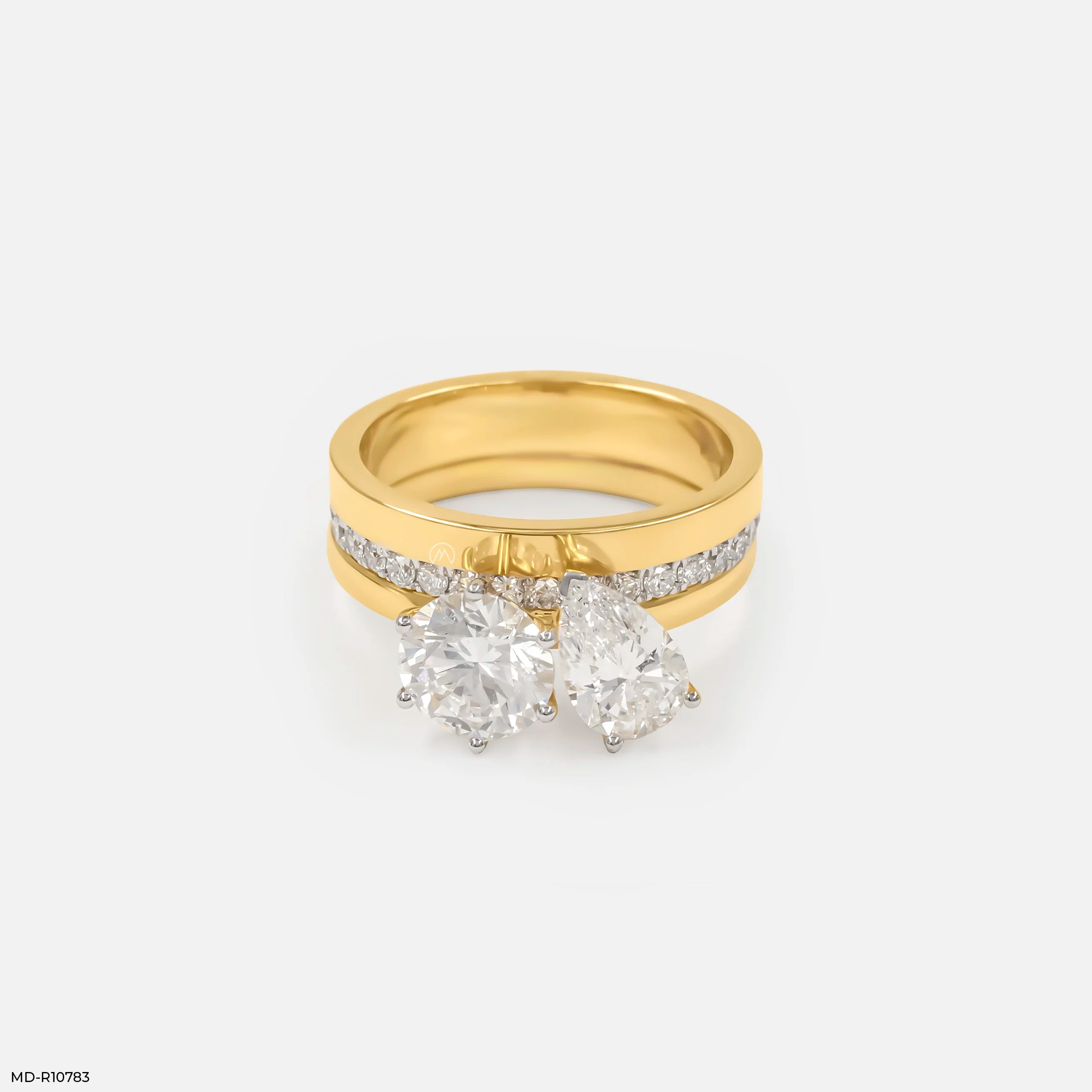 Eternal Flare Toi et Moi Diamond Rings 9K Yellow Gold