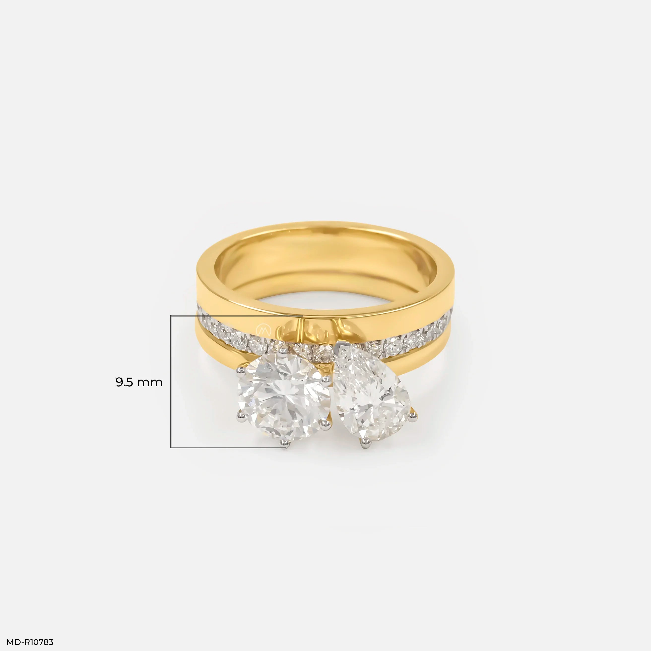 Eternal Flare Toi et Moi Diamond Rings 9K Yellow Gold