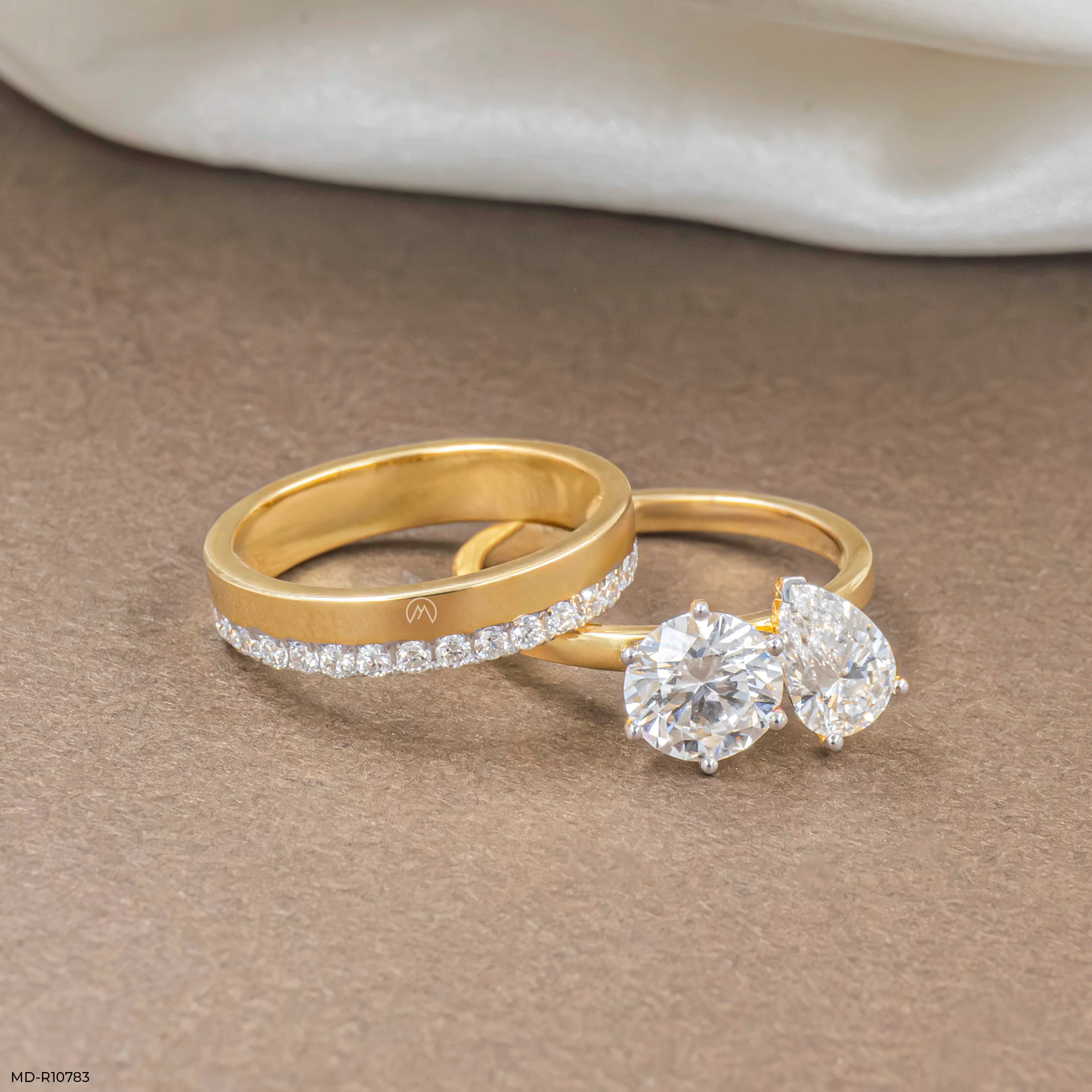 Eternal Flare Toi et Moi Diamond Rings 9K Yellow Gold