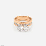Eternal Flare Toi et Moi Diamond Rings 9K Rose Gold