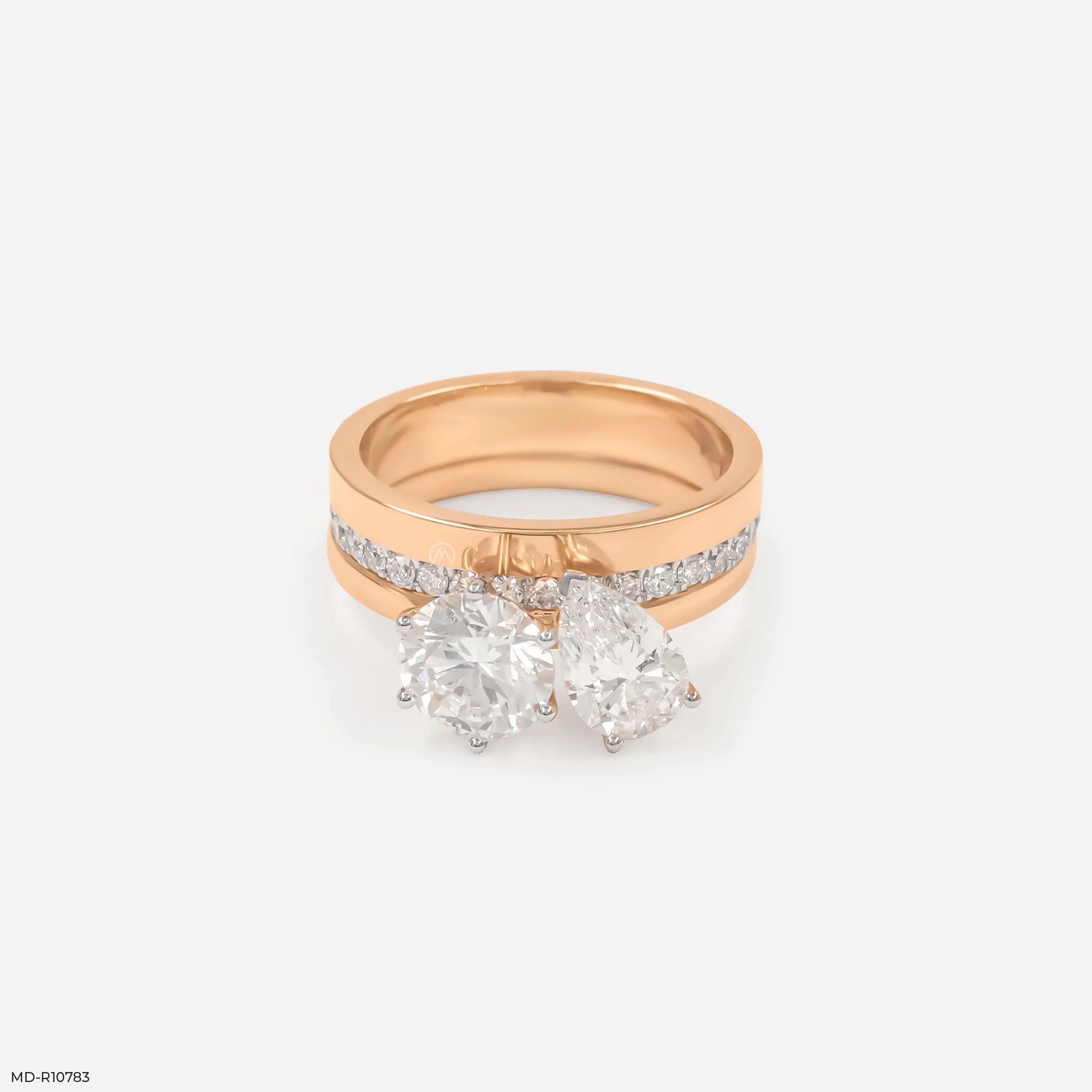 Eternal Flare Toi et Moi Diamond Rings 9K Yellow Gold