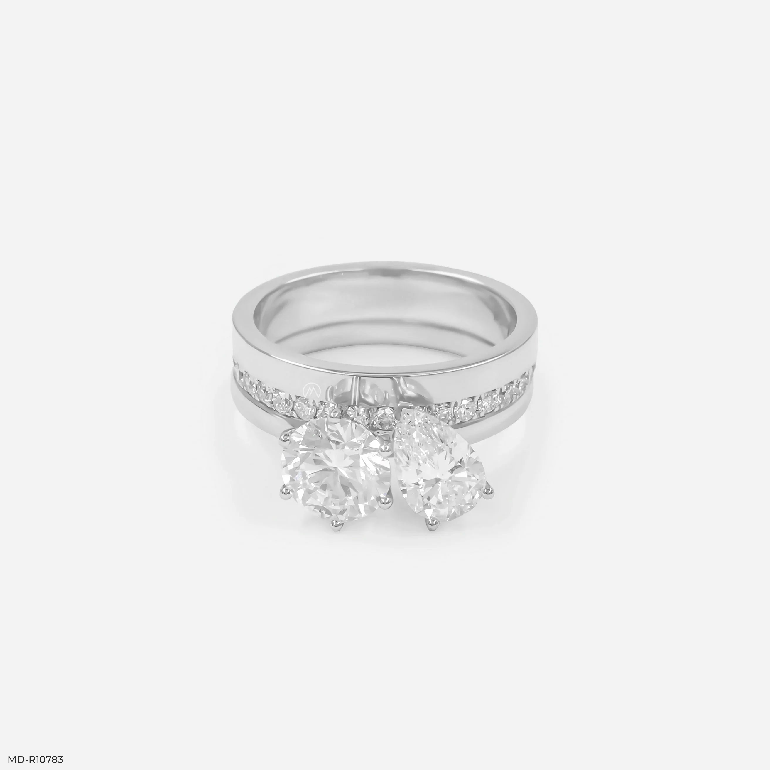 Eternal Flare Toi et Moi Diamond Rings 9K Yellow Gold