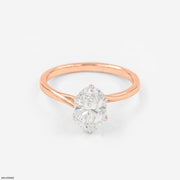 1 Carat Oval Solitaire Elysian Ring 9K Rose Gold