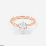 Elysian Oval Solitaire Rings 14K Yellow Gold