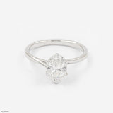 Elysian Oval Solitaire Rings 14K Yellow Gold