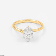 1 Carat Oval Solitaire Elysian Ring 18K Yellow Gold