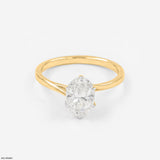 Elysian Oval Solitaire Rings 14K Yellow Gold
