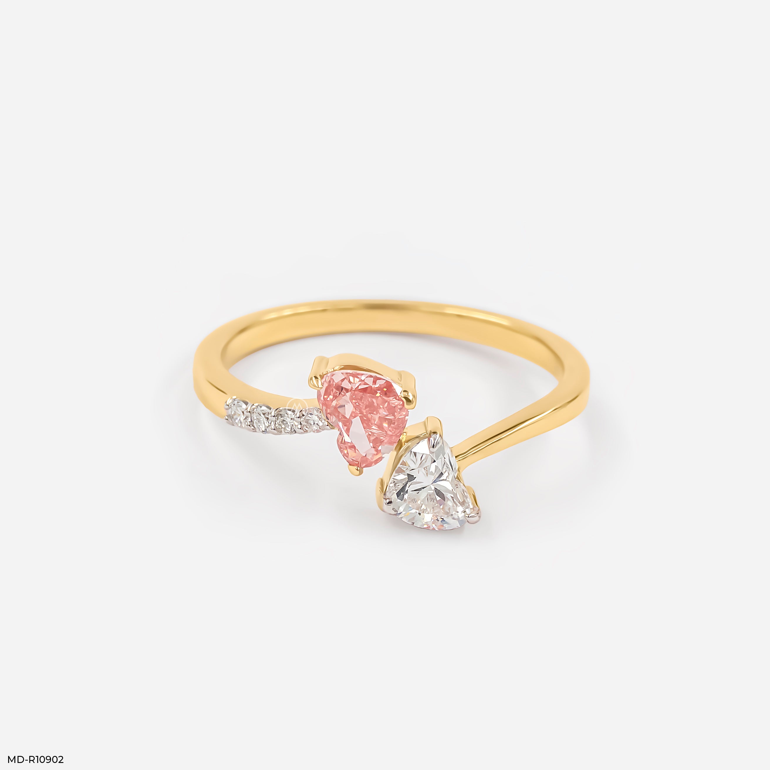 Duo Heart Toi Et Moi Diamond Rings