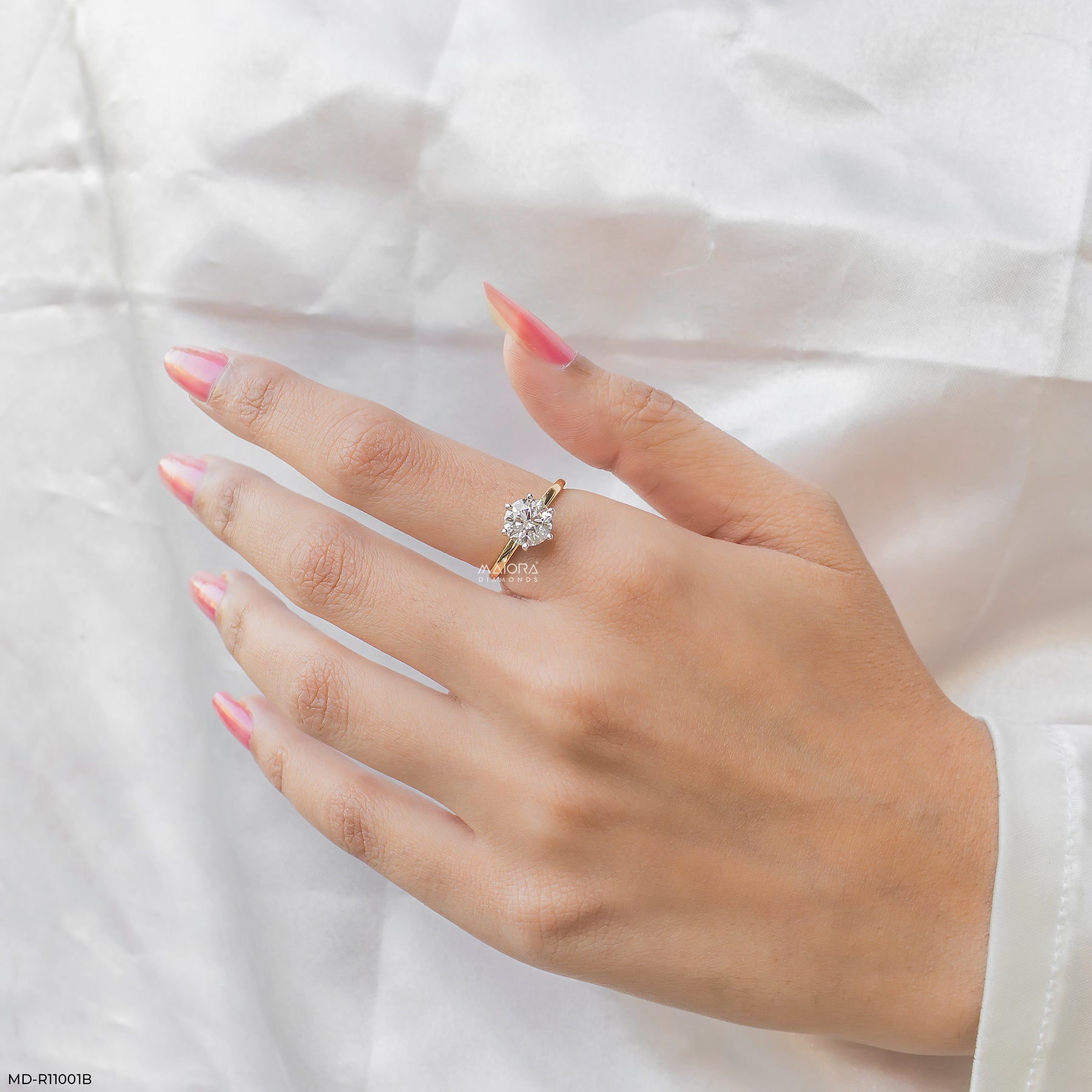 2 Carat Classic Solitaire & Double Pave Band Set 14K Yellow Gold