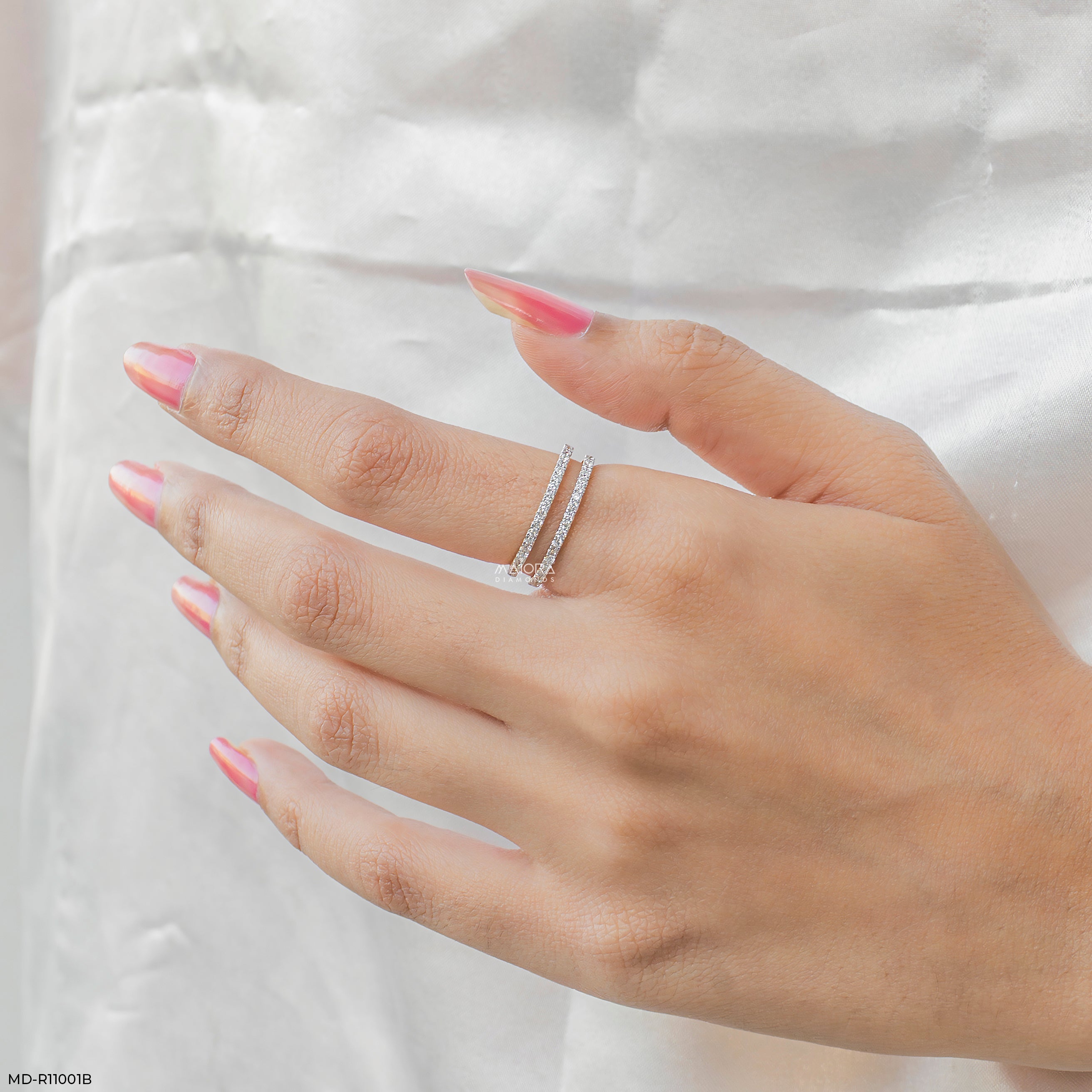 2 Carat Classic Solitaire & Double Pave Band Set