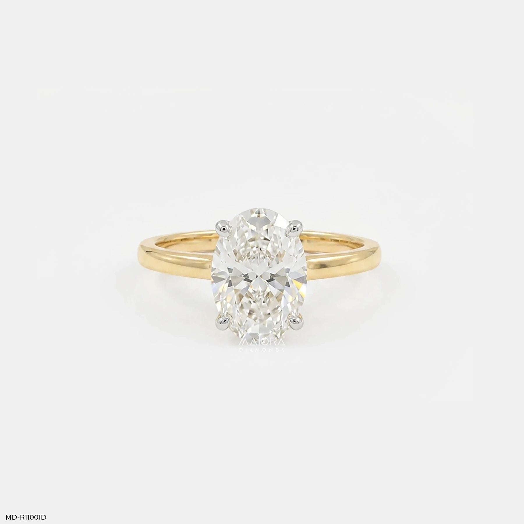 Meridian Oval Solitaire Diamond Ring Platinum 950
