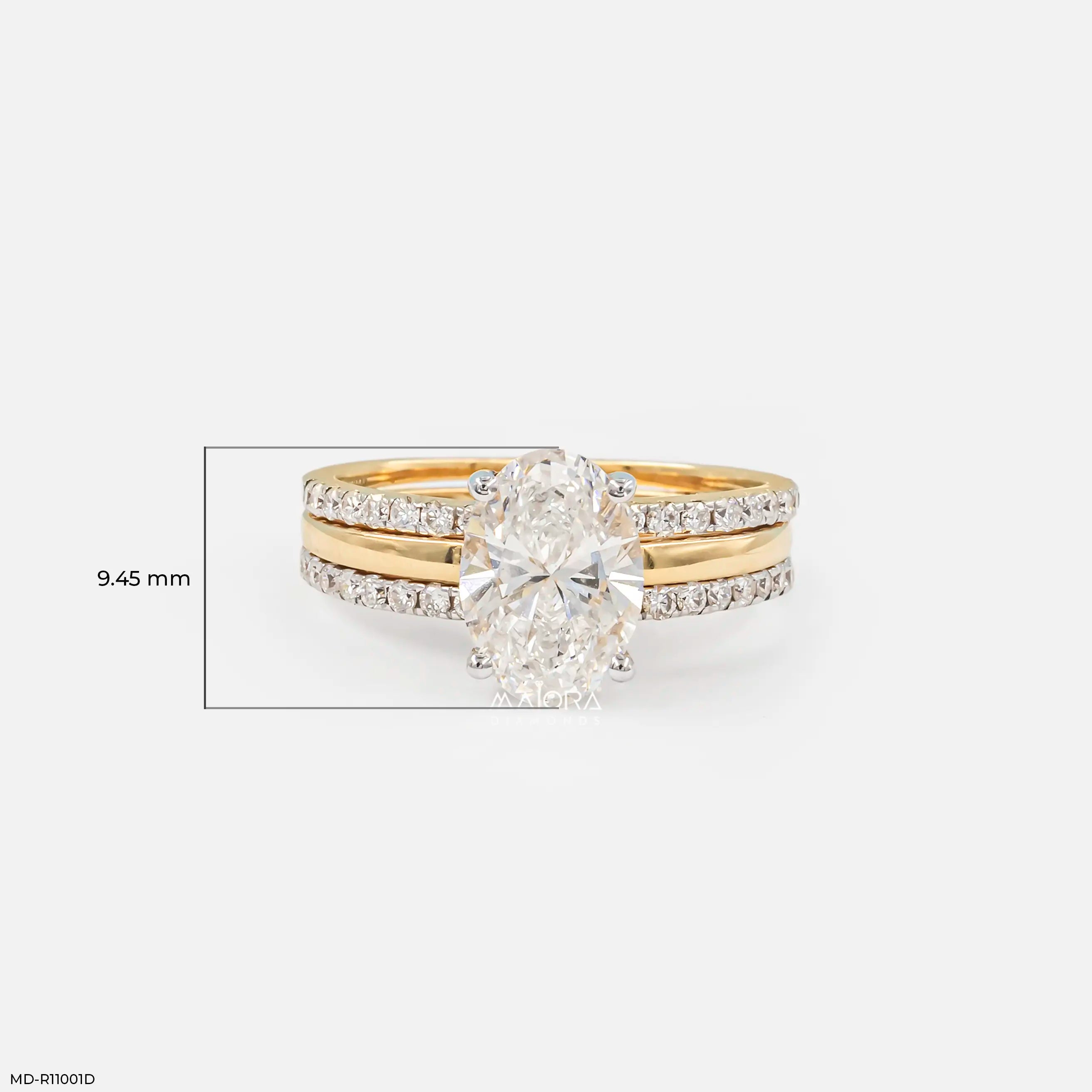 Meridian Oval Solitaire Diamond Ring Platinum 950