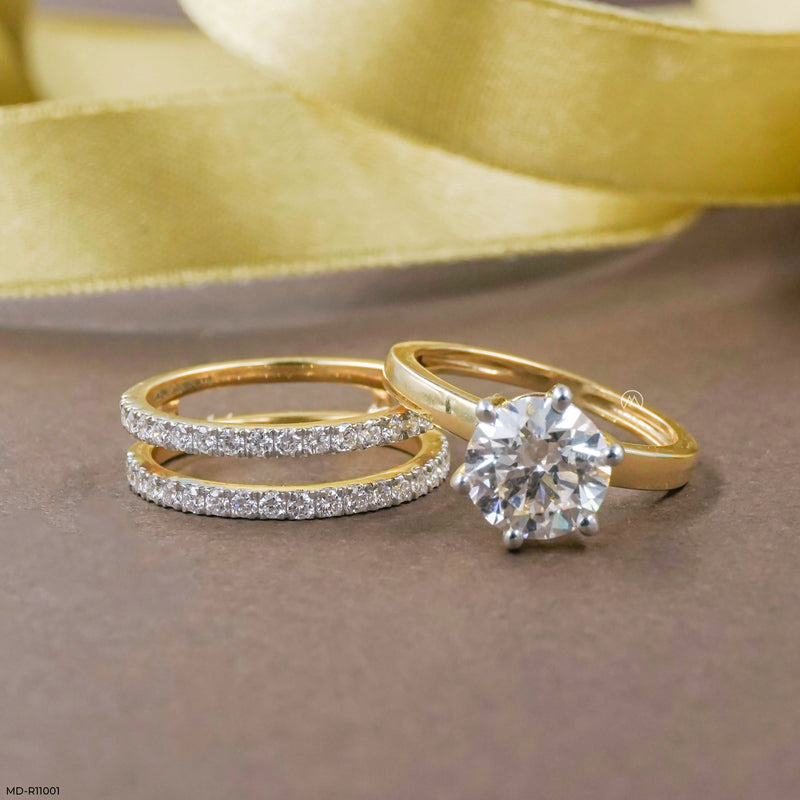 2 Carat Round Solitaire Switch Spark Ring 14K Rose Gold