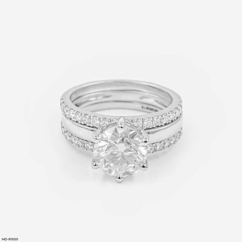 2 Carat Round Solitaire Switch Spark Ring 14K Rose Gold