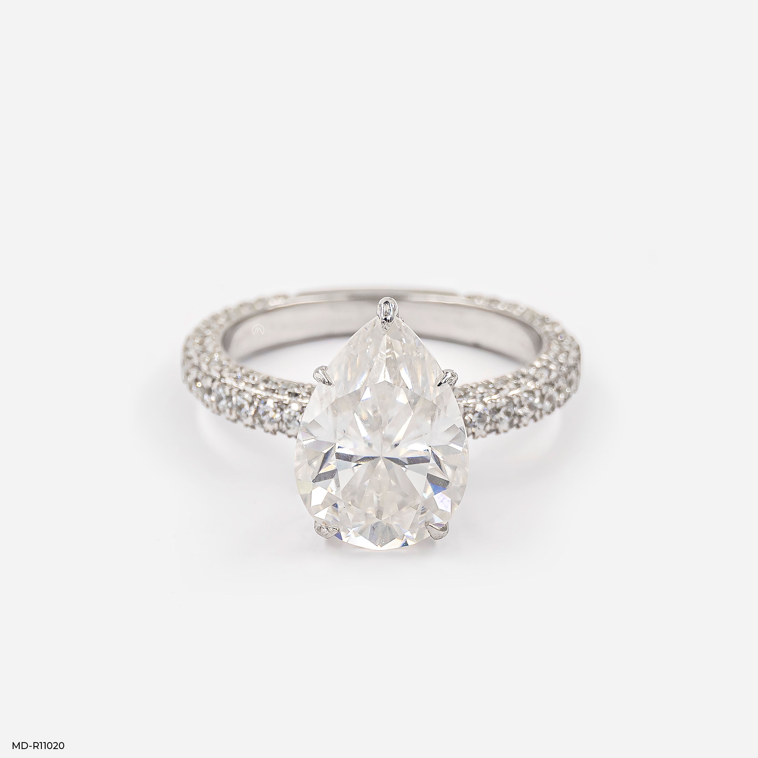 The Empress Pear Ring 9K White Gold