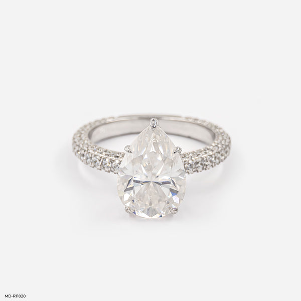 The Empress Pear Ring 14K White Gold