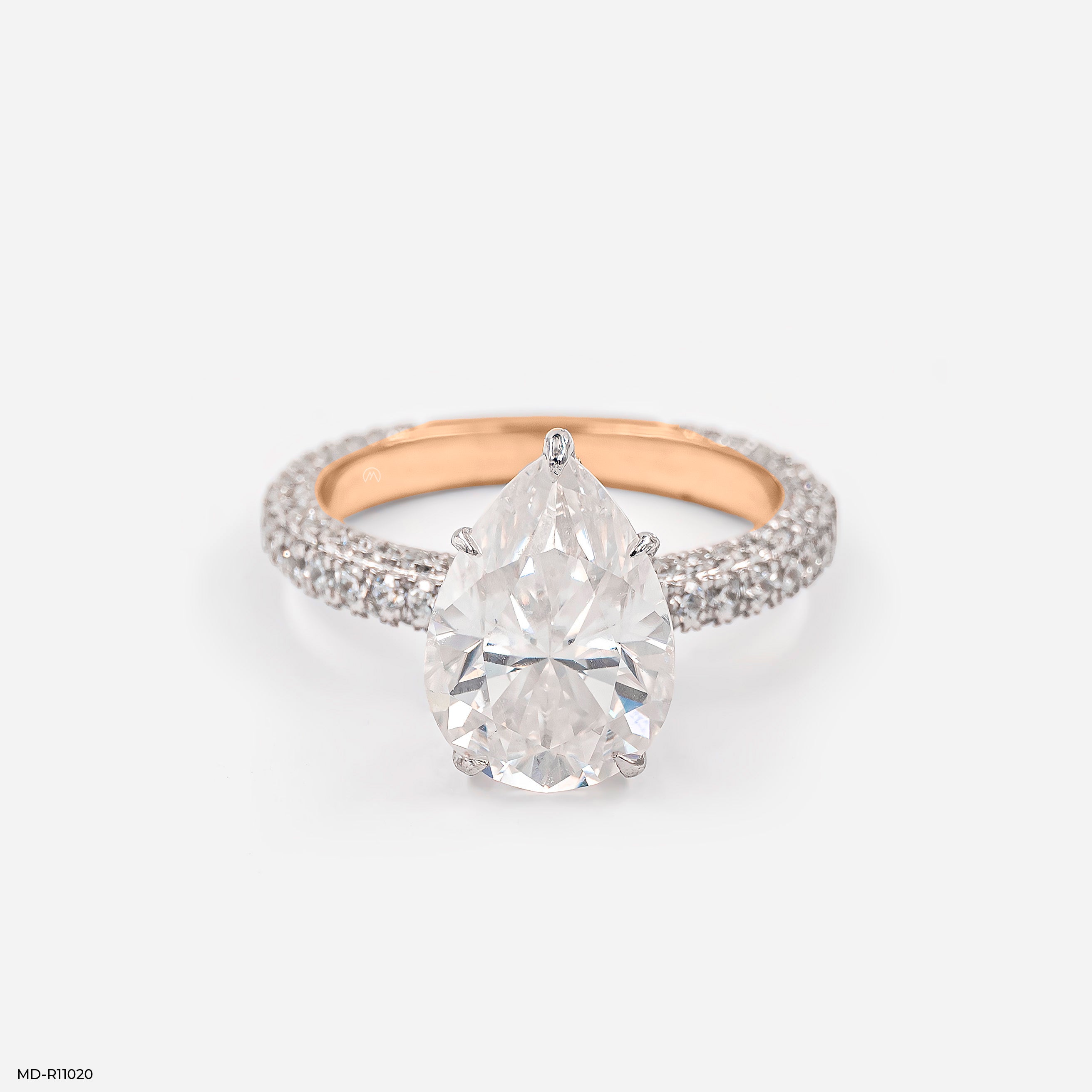 The Empress Pear Ring 9K Rose Gold