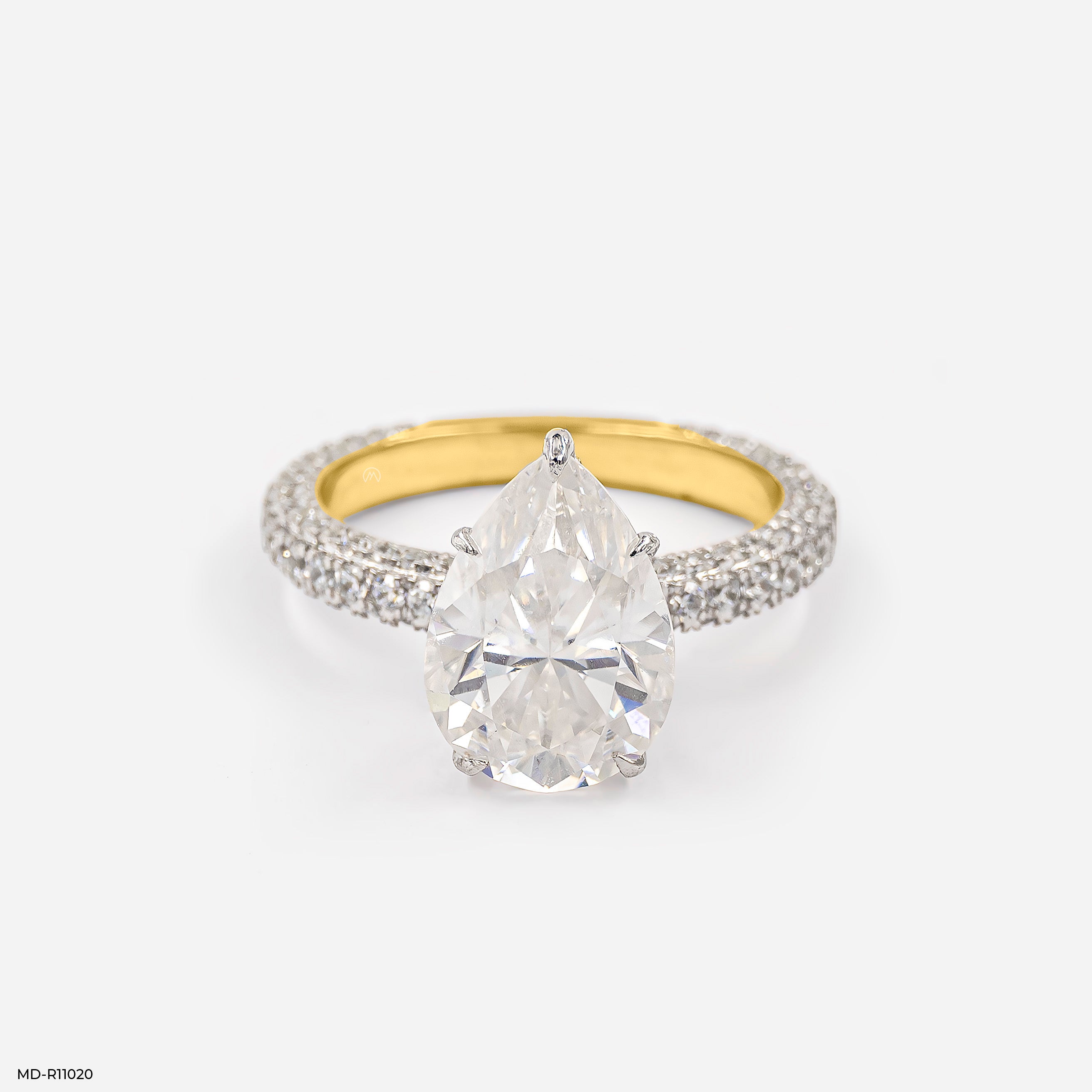 The Empress Pear Ring 9K Yellow Gold