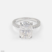 Hidden Halo Oval Solitaire Rings Platinum 950