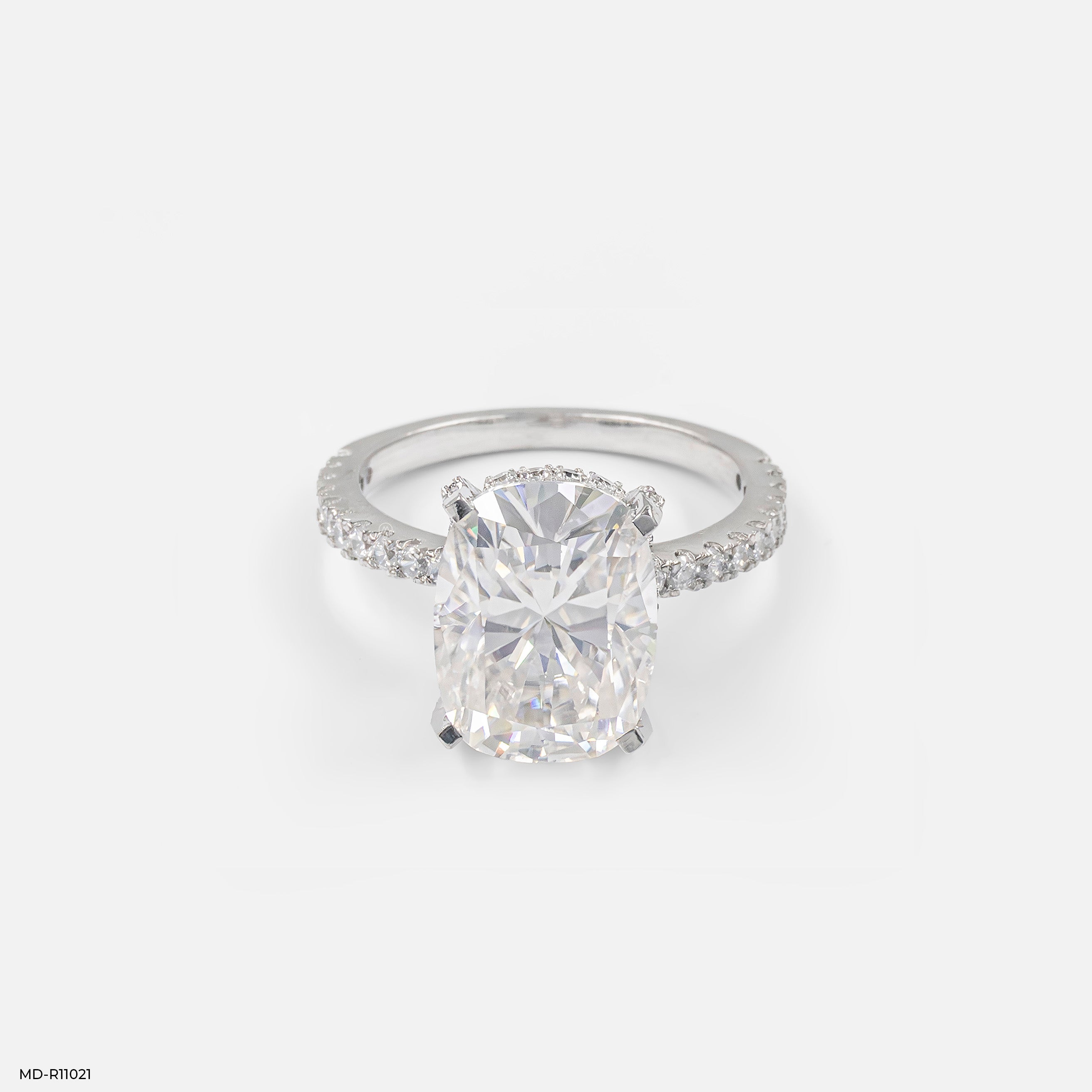 Hidden Halo Oval Solitaire Rings