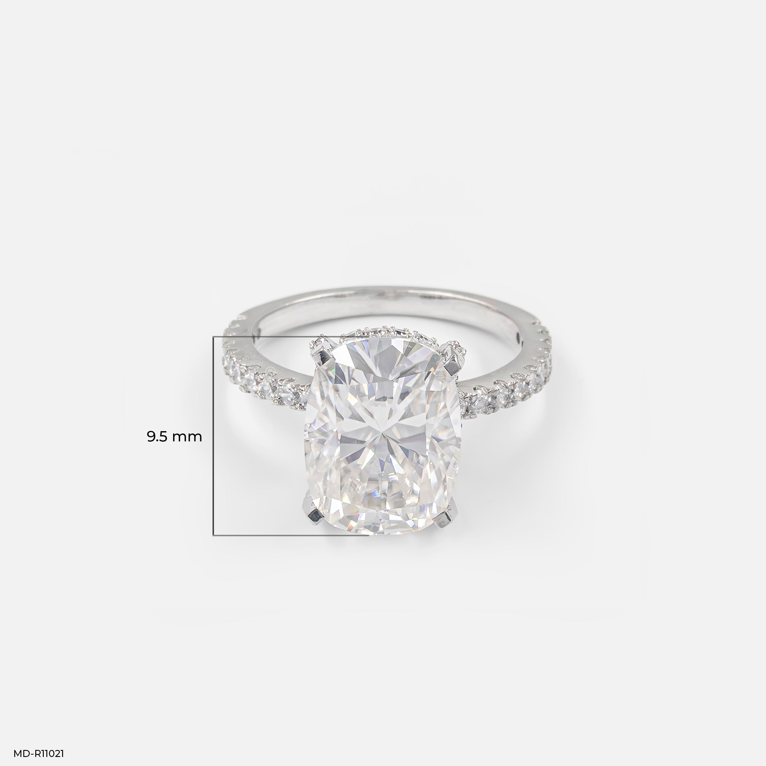 Hidden Halo Oval Solitaire Rings 14K Rose Gold
