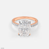 Hidden Halo Oval Solitaire Rings 9K Yellow Gold